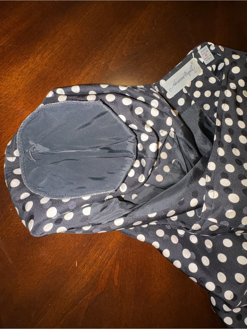 Adrianna Papell Black Sheath Dress with White Polka Dots - Picture 7 of 7